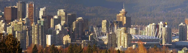 Vancouver Canada Città Skyline Paesaggio Tramonto Panorama — Foto Stock