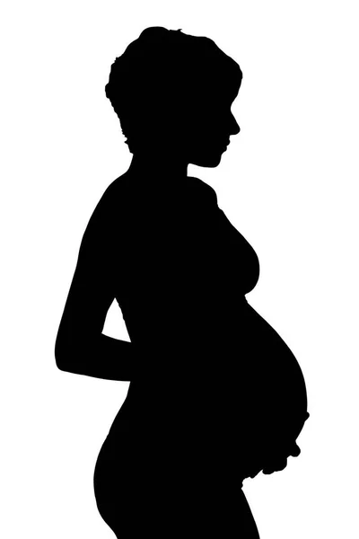 Silueta Těhotné Ženy — Stock fotografie