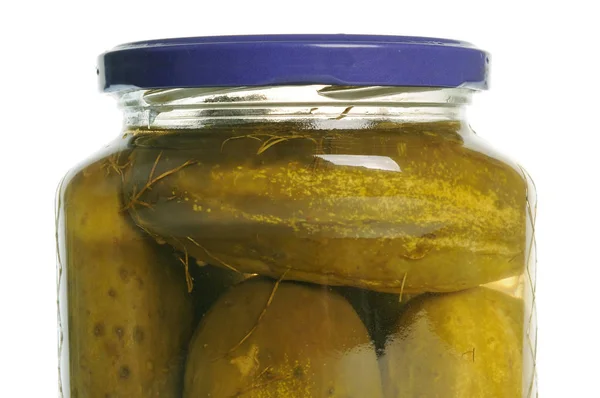 Krukke Chili Pickles Isoleres Hvid Backgorund - Stock-foto