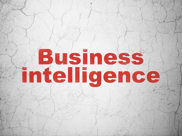 Concepto Negocio Red Business Intelligence Sobre Fondo Pared Hormigón Texturizado —  Fotos de Stock