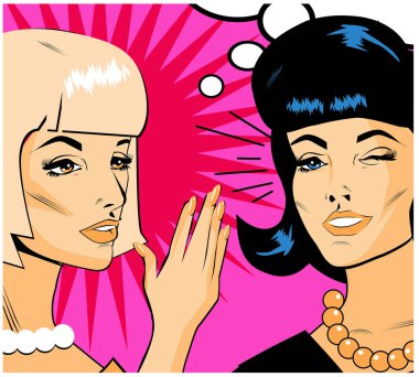 Gossiping Women - Retro Clip Art clipart