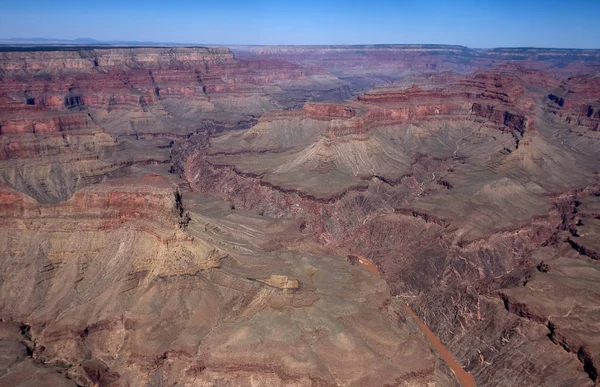 Vista Panorâmica Grand Canyon Helicóptero — Fotografia de Stock