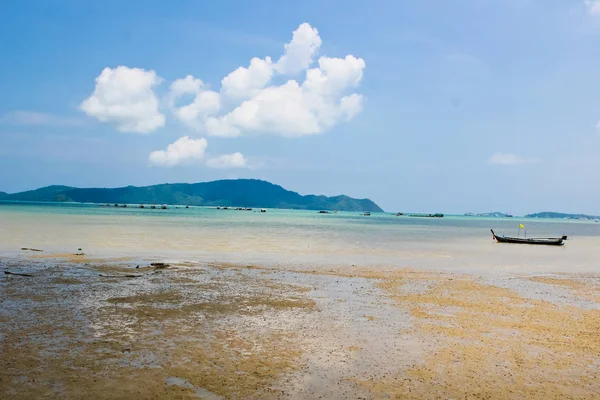 Barco Con Mar Azul Tailandia —  Fotos de Stock