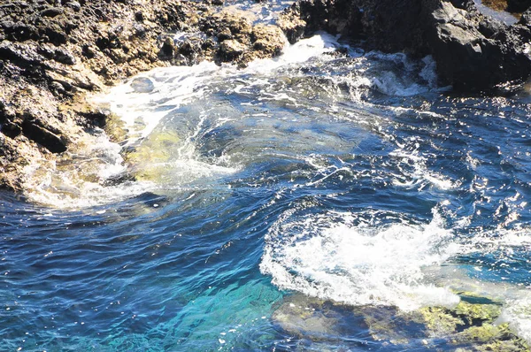 Olas Agua Azul Textura Océano Atlántico — Foto de Stock