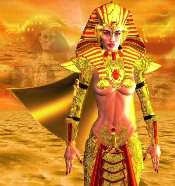 Rainha Guerreira Uma Mulher Egípcia Antiga Que Nomeou Faraó Retratada — Fotografia de Stock