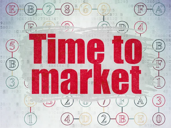 Tids Begrepp Målad Röd Text Tid Till Marknad Digitala Data — Stockfoto