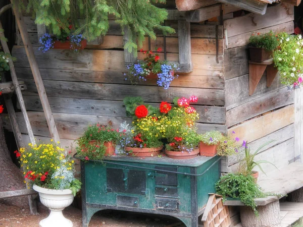 Ein Typisches Ferienhaus Den Dolomiten — Stockfoto