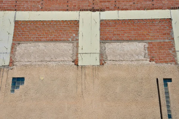 Цегляна Стіна Матеріал Ізоляції Фону Будівництво Під Будівництво — стокове фото