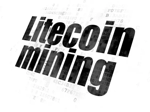 Concept Van Blockchain Korrelig Zwarte Tekst Litecoin Mining Digitale Achtergrond — Stockfoto