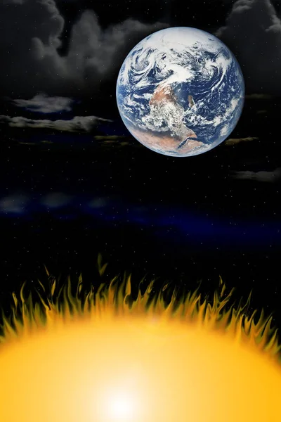 Três Elementos Terra Vento Fogo — Fotografia de Stock