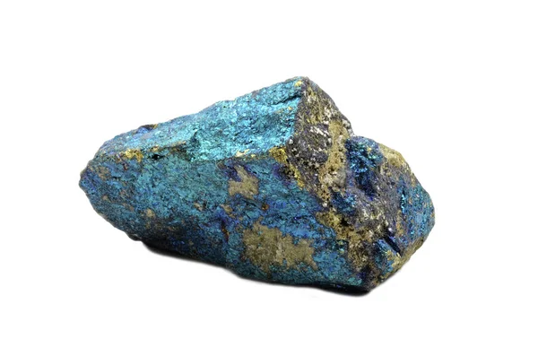 Exempel Vacker Chalcopyrite Bornite Naturpreparat Isolerad Vit Bakgrund — Stockfoto