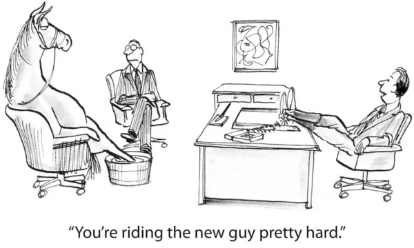 You Riding New Guy Pretty Hard — Stock Photo, Image