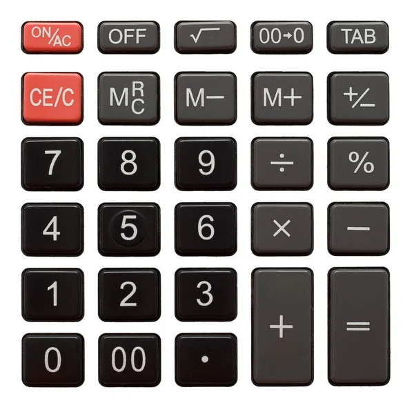 Calculator Keypad Isolated White Background Studio Lighting — Stock Photo, Image