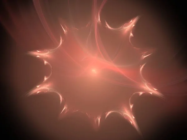 Візуалізація Червоним Абстрактним Фракталом Вигляді Квіткового Візерунка Кривими — стокове фото