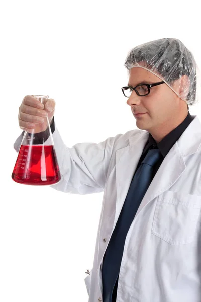 Científico Que Lleva Una Cantidad Medida Sustancia Química Reactivo — Foto de Stock