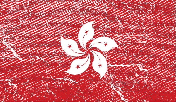 Bandeira Hong Kong Com Textura Antiga Ilustração — Fotografia de Stock