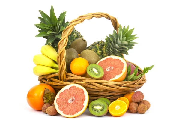Frutas Frescas Una Canasta — Foto de Stock