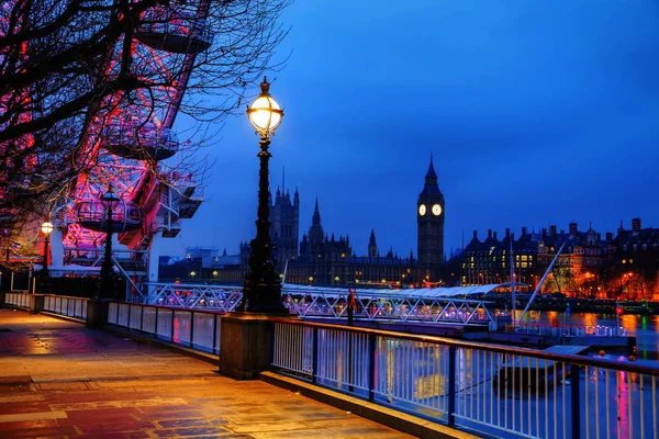 Przegląd Londynu Wielka Brytania Wieży Zegarowej Wcześnie Rano — Zdjęcie stockowe