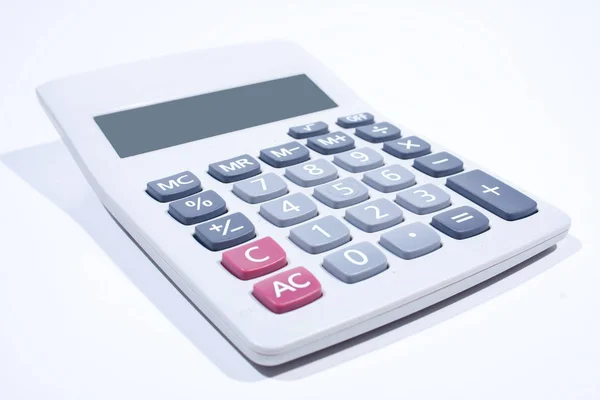 Calculadora Sobre Fondo Blanco Usando Suma Resta Calculadora Básica —  Fotos de Stock