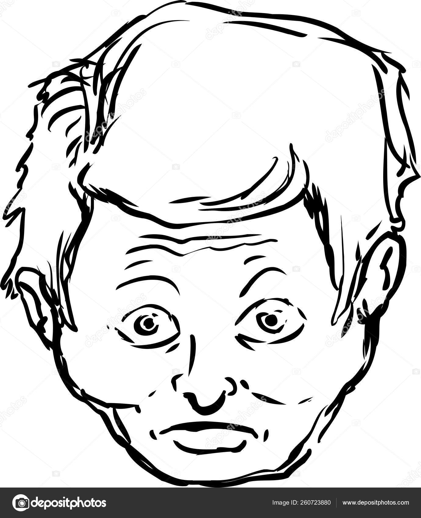 Isolated Single Male Face Surprised Startled Expression Stock