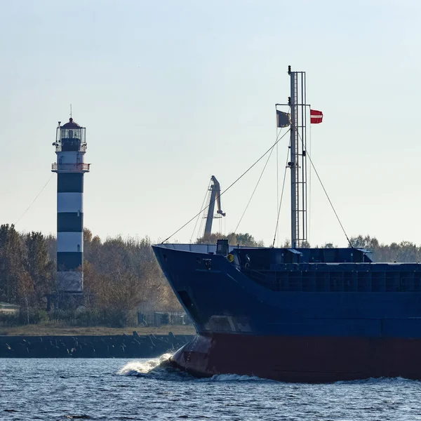 Buque Carga Azul Que Navega Desde Mar Báltico — Foto de Stock