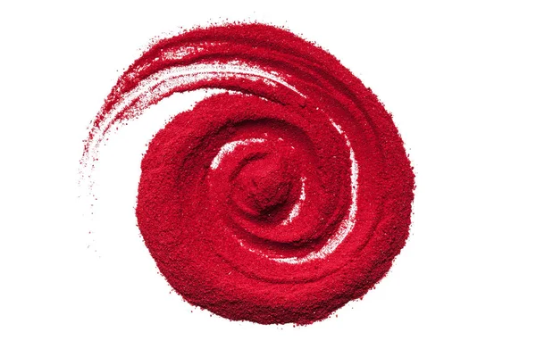 Vista Dall Alto Primo Piano Della Spirale Colore Rosso Fatta — Foto Stock