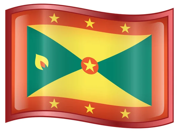 Grenada Vlagpictogram Geïsoleerd Witte Achtergrond — Stockfoto