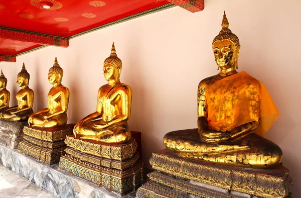 Buddha Wat Pho Temple Szekvenciális Szépen Bangkok Thaiföld — Stock Fotó