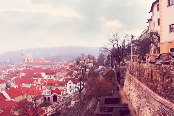 Панорама Праги Чехия Цветное Тонированное Изображение — стоковое фото