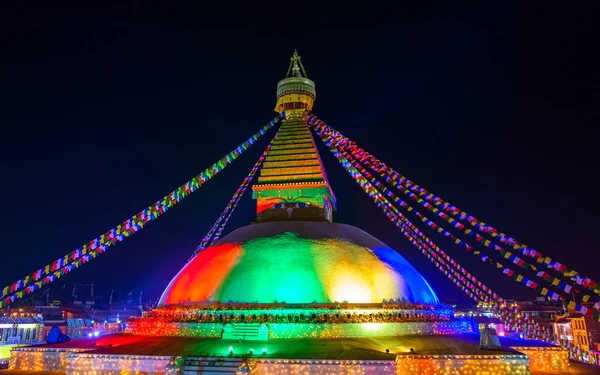 Відремонтований Ступа Boudhanath Лит Своєї Інавгурації Катманду Непал — стокове фото