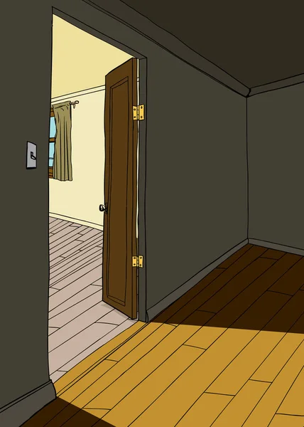 Background Illustration Empty Room Hardwood Floors — Stock Photo, Image