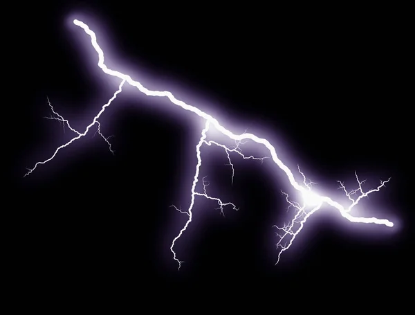Güç Güzellik Bir Elektrik Ark Yıldırım Cıvata Gece Göster — Stok fotoğraf