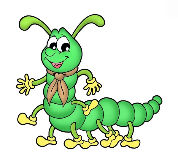 Collor Illustration Grön Centipede — Stockfoto