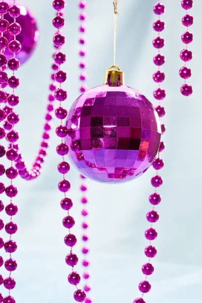 Série Vacances Décoration Boule Violette Noël Guirlande — Photo