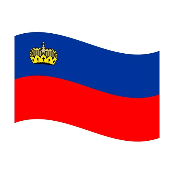 Ilustración Bandera Nacional Liechtenstein Flotante —  Fotos de Stock
