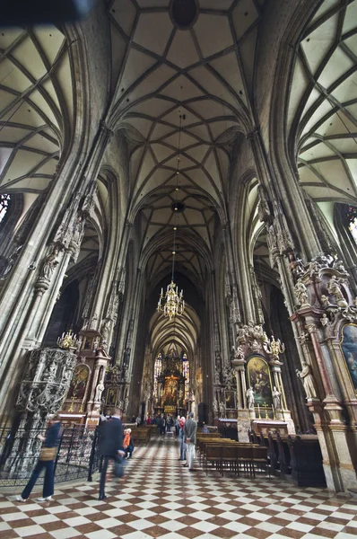 在维也纳的大教堂史蒂芬大教堂的美丽内部 — 图库照片