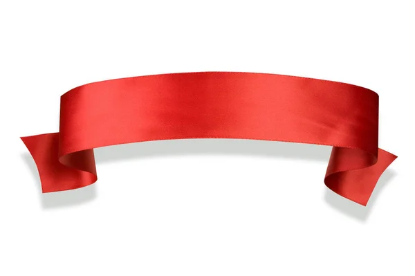 Elegancja Czerwoną Wstążką Banner Cienia — Zdjęcie stockowe