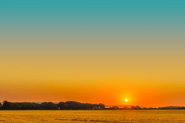 Wschód Słońca Krajobraz Wsi Wcześnie Rano — Zdjęcie stockowe