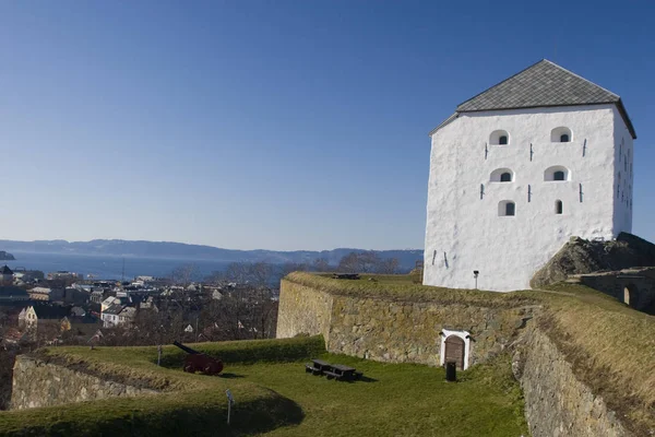 Fortaleza Christiansten Encuentra Cima Una Colina Con Vistas Ciudad Trondheim — Foto de Stock