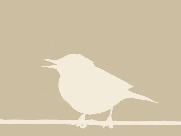 Птах Гілці Коричневому Фоні — стокове фото
