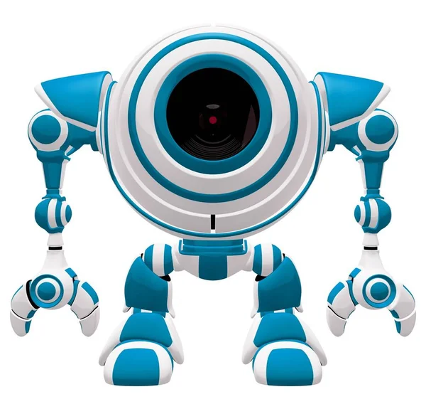 Small Robot Standing Straight Disciplined Pose Maybe Just Resting — Stock Photo, Image