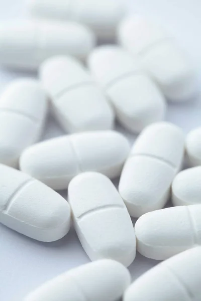 Κοντινό Πλάνο Λευκό Χάπια — Φωτογραφία Αρχείου