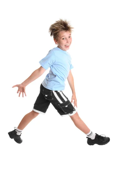 Boy Stepping Out Feeling Happy — Stock Photo, Image