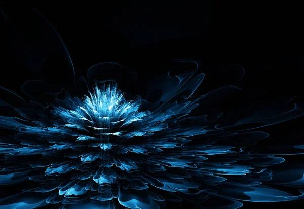 Mavi Fraktal Çiçek — Stok fotoğraf