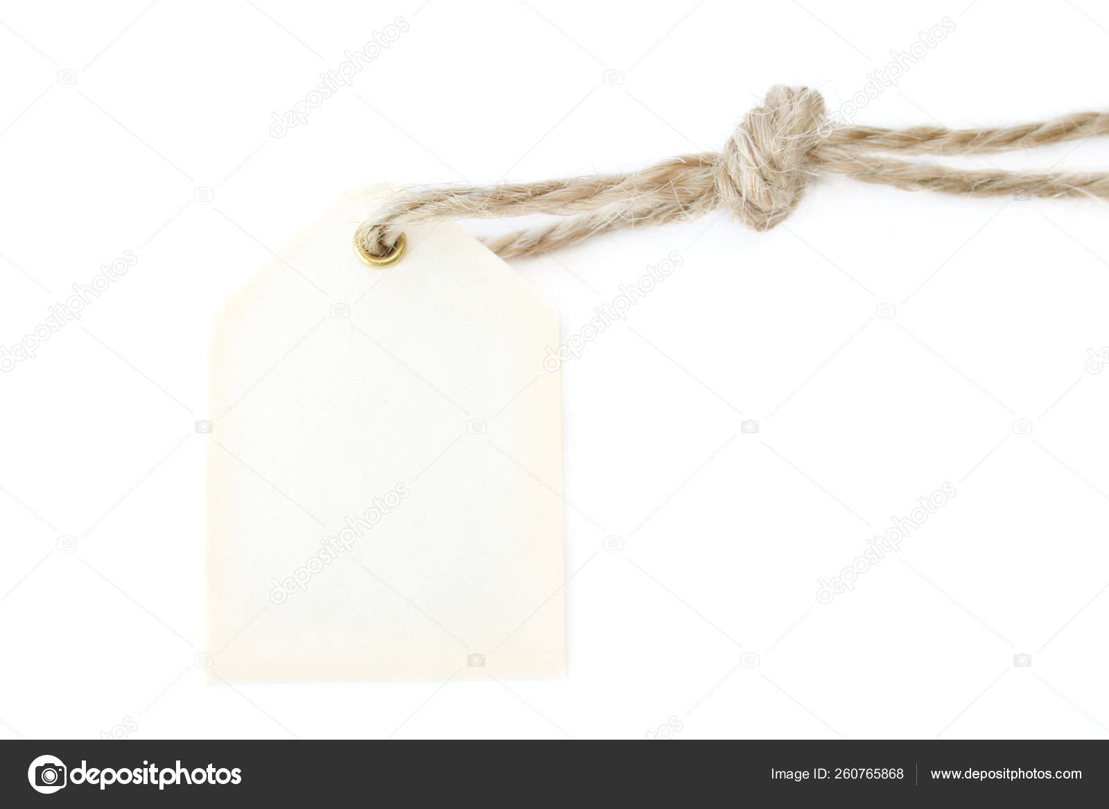 Blank Tag Tied Brown String Price Tag Gift Tag Sale Stock Photo by  ©YAYImages 260765868