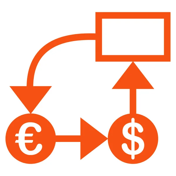 Stroomdiagram Glyph Stijl Plat Oranje Symbool Afgeronde Hoeken Witte Achtergrond — Stockfoto