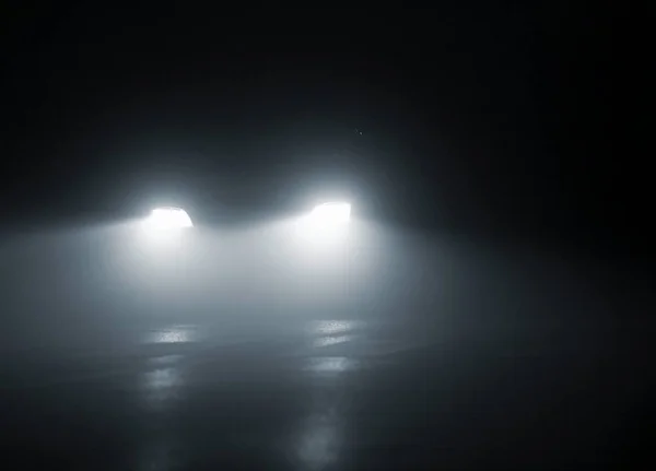 Közeledik Sötétben Gépkocsi Fényszóró — Stock Fotó