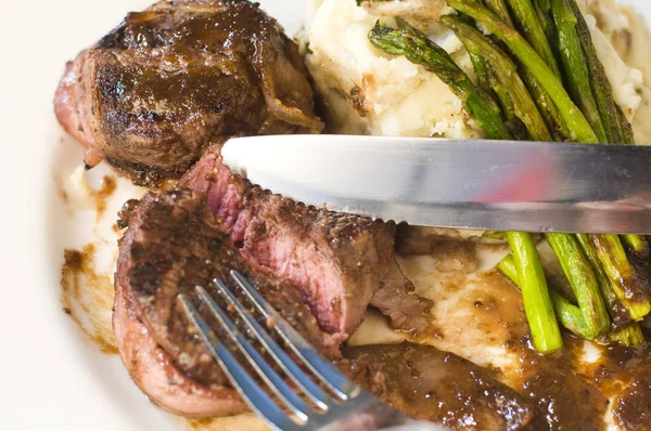 Filet Mignon Steak Plate — Stock Photo, Image