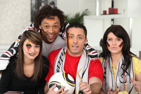 Group Friends Supporting German Football Team — Stock Photo, Image