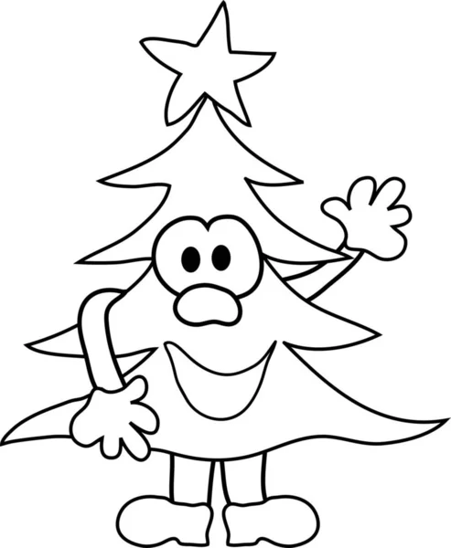 Feliz Modelo Cartão Natal Com Árvore Abeto Espaço Cópia — Fotografia de Stock